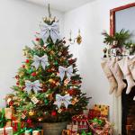 1 + 4 stuks zilveren strikken Kerstmis kerstboom strikken glitter kerstboomversiering voor familiefeesten feestdecoratie voor Kerstmis vakantie bruiloft feesten (2 maat)