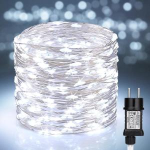 Lichtslingers Koperdraad 20M 200 LED Kerstverlichting Waterdicht 8 Modi Lichtgevende Kettingen Buiten Kerstboom Decoratie Tuin Thuis Feest Bruiloft, Koel Wit