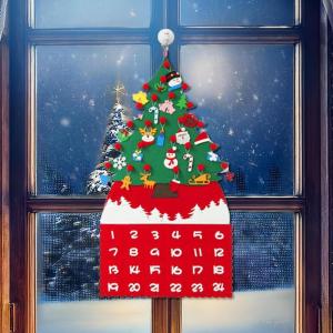 Filz Weihnachtsbaum Adventskalender, Stoffadventskalender zum Befüllen, Weihnachtskalender D IY, Adventskalender Taschen, Wandbehang Weihnachtsdeko