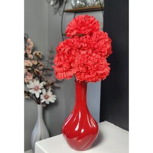 Kunstbloem in vaas, rood, 32 cm