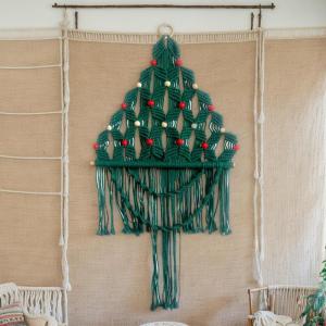 Handgefertigtes gewebtes Makramee-Set, Makramee-Weihnachtsbaum-Set, Lustiges Makramee-Kit Stressabbau-Knoten-Anfänger-Kit, Komplettes Weihnachtsbaum-Set im Boho-Stil für Bastelli