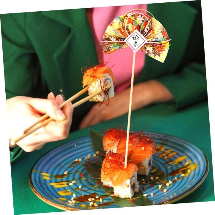 2st Blumenstab Japanische Kuchendekorationen Cupcake-kuchen-picks Blumendekor Japanische Cupcake-topper Diy-fan-pick Ostern Cupcake Picks Blumenarrangement-picks Hölzern Golden