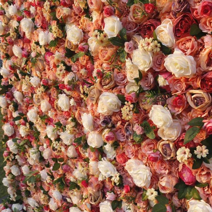 Herbstfarbe Simulation Rosenwand Hintergrund Wand, Foto Foto Hintergrund Outdoor Hochzeit Dekoration Stoff Blumenwand Für Foto Hintergrund Home Party Hochzeit Hintergrund(3 * 3m/9