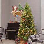 Kunstkerstboom met verlichting 180 cm dennenboom kunstgroen PVC, levensechte spuitgietelementen, edelspar snel op te bouwen, brandvertragend, incl. kerstboomstandaard (met LED)