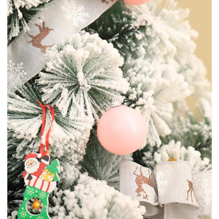 Schneebeflocktes Weihnachtsbaum-Set,künstlicher Weihnachtsbaum aus Kiefernholz mit Dekorationsornamenten,für Home-Office-Geschäfte und Hotels-Weiß 300cm Modisch，White-300cm(1