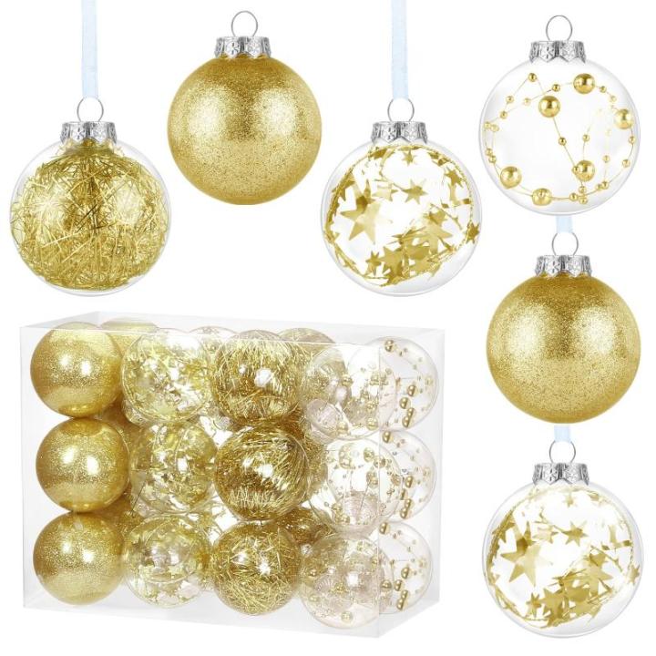 , goud, 24 x , kerstboomversiering, kerstdecoratie voor kerstfeest