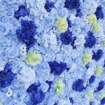 Blaue Simulierte Hochzeitsblumenwand, Blumenarrangement, Blumen-Wandpaneel-Set, Künstliche Wand, Blumen-Hintergrund, 3D-Seide, Hortensie, Rose, Blumenpaneel Für Fotohintergrund, 