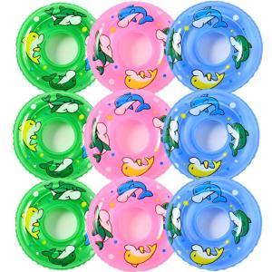10 stuks kleine zwemringen, miniatuurdecoraties, mini-reddingsring, mini-zwemring, miniatuurornamentset, decoratieve zwemringmodellen voor zwembad, cake, meubels, decoratie (groen,