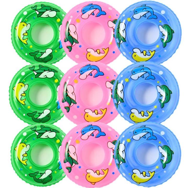 10 stuks kleine zwemringen, miniatuurdecoraties, mini-reddingsring, mini-zwemring, miniatuurornamentset, decoratieve zwemringmodellen voor zwembad, cake, meubels, decoratie (groen,