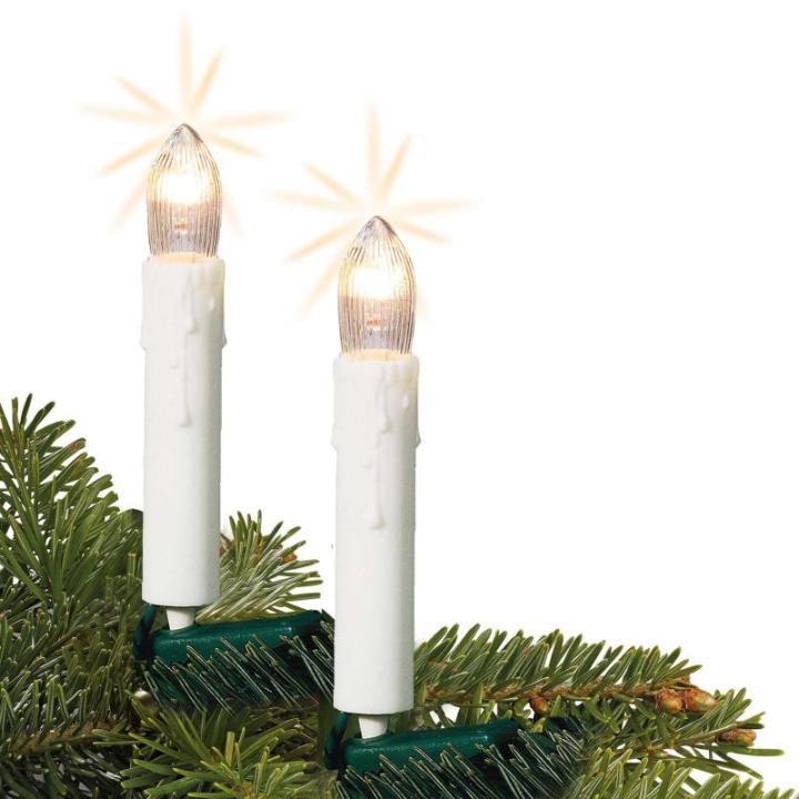 Lichtketting kaarsen kerstboom, kaarsen lichtketting binnen met clip, 30 lampen, verlichte lengte 1160 cm, afstand 40 cm kabel groene schacht wit, voedingskabel 1,5 m, voor binnen 