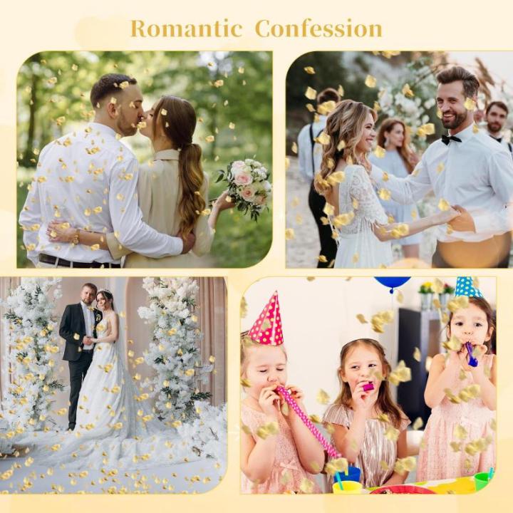 500 Stück Rosenblätter Deko Künstliche, Gold Rosenblatter Kunstblumen Blütenblätter Rosen Deko für Hochzeit Valentinstag Geburtstag Tischdekoration Romantische Dekoration