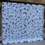 Blaue Und Weiße Blumenwandplatte, Künstliche Blumenwand, Wandblumen-Seidenrose, Blumenwandplatte, Verwendet Für Hochzeit, Gartenwand, Party, Kirchenwand, Bühnenhintergrund(1.5M