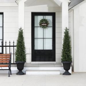 Kunstplant ceder 150 cm in pot, coniferen kunstmatig outdoor UV beschermd voor huis woonkamer tuin veranda decoratie (2 stuks)