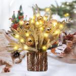 Kleiner Weihnachtsbaum mit Beleuchtung, 30cm Mini Weihnachtsbaum Weihnachtsdeko Beleuchtet Künstlicher Weihnachtsbaum LED Weihnachtsbeleuchtung Klein Tannenbaum für Weihnachten D