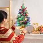Kerstboom met verlichting, 45 cm, houten lichtketting, kerstboom, mini-kerstboom, kunstkerstboom, kerstdecoratie, tafel, kerstboom, kerstcadeaus