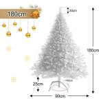 Kunstkerstboom 180 cm (diameter ca. 105 cm), 1,8 m kunstwitte kerstboom met 900 takken, verwijderbaar inklapbaar en moeilijk ontvlambaar, kerstboom met metalen standaard (diameter 