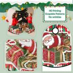 Kerstboomrok, 120 cm, groen-rode kerstboomdeken, grote kerstboomdeken met kerstman, polyester dennenboomdeken, retro kerstboomdeken voor winter, Kerstmis, feestdecoratie, binnen en