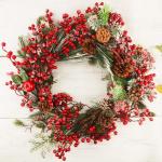 6 STÜCKE Weihnachten Rote Beeren, 50 cm Lange Künstliche Rote Beeren Burgunderrote Rote Beere Picks Stechpalme Beeren für Weihnachtsbaum Dekoration Handwerk Hochzeit Feiertage W