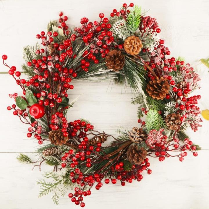 6 STÜCKE Weihnachten Rote Beeren, 50 cm Lange Künstliche Rote Beeren Burgunderrote Rote Beere Picks Stechpalme Beeren für Weihnachtsbaum Dekoration Handwerk Hochzeit Feiertage W