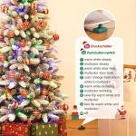 Kerstboom Slim, met led-lampjes en sneeuwvlokken, metalen standaard, kunstkerstboom, voor kerstdecoratie (180 cm met kleurrijke leds)