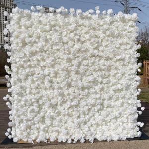 2 M × 2 M/6,5 × 6,5 Fuß Weiße Rose, 5D-simulierte Rosenwand, Hintergrundwandtuch, Hintergrundblumenwand, Blumenarrangement-Blumenwandpaneel-Set, Seidenhortensien-Blumenpaneel F