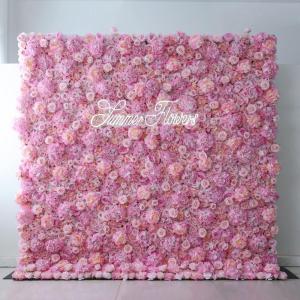 Pink Rose Künstliche Blumenwand, 3D-Wandblume Mit Stoffrücken, Seidenhortensie, Blumenwandpaneel, Verwendet Für Hochzeit, Gartenwand, Kirchenwand, Party(1X2M/3.2X6.5FT)