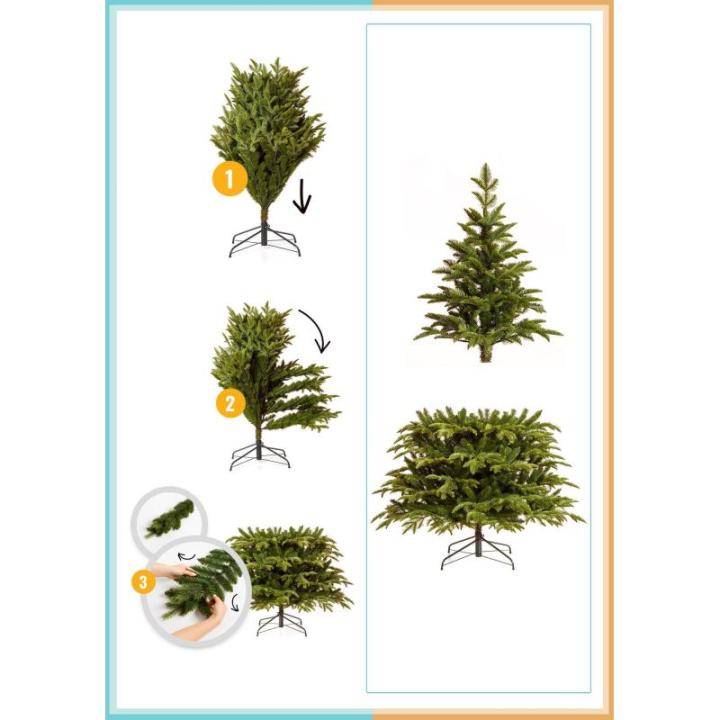 Naturgetreuer Weihnachtsbaum mit Qualität und Langlebigkeit I 180 cm I Made in EU I Künstlich mit Metallständer I Ideal für Festliche Freude Jahr für Jahr (Naturgetreue Spritz