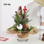 Kunstkerstboom, 30 cm, kunstkerstboom met bessen, sneeuwbedekte kerstversiering voor zelfgemaakte tafel-kerstdecoraties, wit