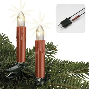 Lichtsnoer kerstboom, 20 boomkaarsen, 13,3 m, made-in-Duitsland, lichtketting met stekker, deelbaar, kerstverlichting met filament, kerstboomkaarsen 814033