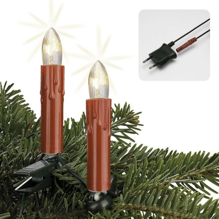 Lichtsnoer kerstboom, 30 boomkaarsen, 23,3 m, made-in-Duitsland, lichtketting met stekker, deelbaar, minder dan 59 lumen, kerstverlichting met kerstboom kaarsen 814040