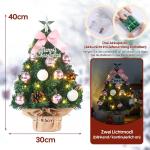 Mini-kerstboom kleine kerstboom met verlichting, led-tafelkerstboom, klein, kunstmatig versierd, voor kerstdecoratie, 40 cm