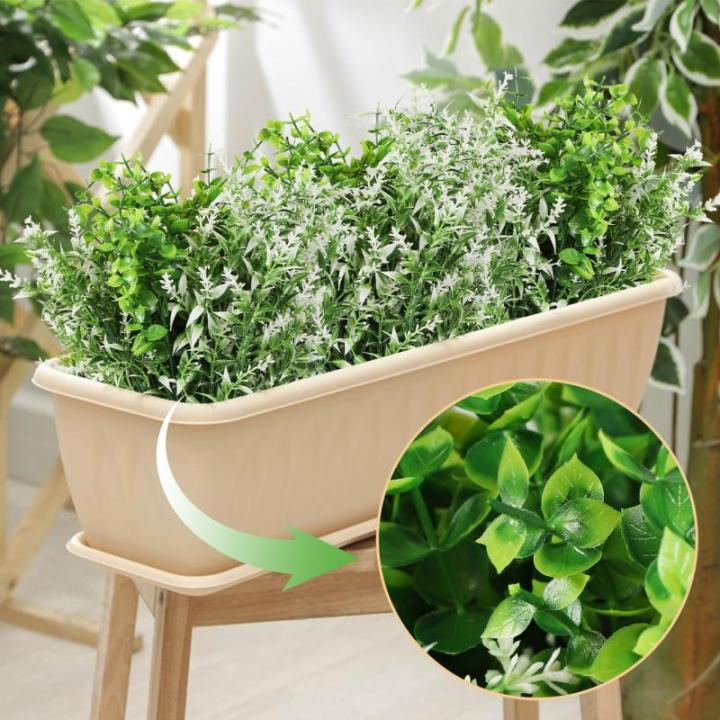6 STKS Kunstplanten Outdoor Plastic Nep Planten UV Bestand Outdoor Planten Faux Bloemen Bulk Voor Indoor Outdoor Opknoping Planter Tuin Venster Doos Thuis Bruiloft Decor