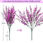 12 bundels kunstlavendel struiken, voor buiten, balkonplanten, weerbestendige uv-bestendige plastic bloemen voor outdoor, binnen, balkon, tuin, balkonbakken, fuchsia