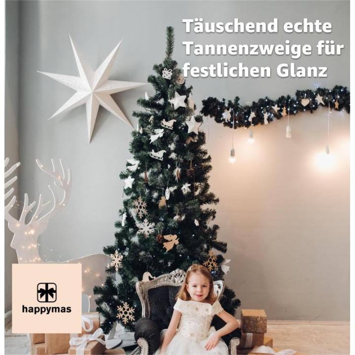 Nordmann Kunstkerstboom, groen, 180 cm, bedrieglijk echte en natuurgetrouwe dennenboom, met standaard, 180 cm