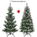 150/180/210/240 cm kunstkerstboom met rode bessen, sneeuwbedekte dennenboom met metalen standaard, pvc- en dennennaalden, kunstboom, kerstklapsysteem (180 cm)