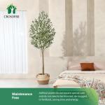 Künstliche Olivenbaum Pflanzen 210cm Fake Tropische Plastik Pflanze Perfekte Große Pflanzen im Topf für Indoor Outdoor Haus Büro Garten Moderne Dekoration Housewarming Geschenk
