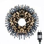 Led-clusterlichtsnoer, werkt op stroom, decoratie voor en buiten, tuin, kerstboom, bruiloft (500 leds, warm wit continu licht)