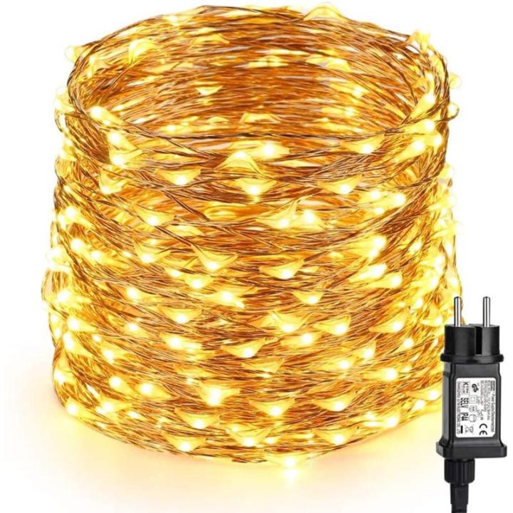 Kerstverlichting, 20M 200 LED Koperdraad Lichtslingers en Buiten Waterdicht 8 Modi Lichtslingers met Stekker Garland Licht voor Thuis, Feesten, Bruiloft, Kerstmis, Warm Wit