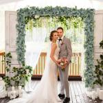 2 stuks eucalyptus slinger, kunstslinger, plant 1,8 m, hangende groene bladeren, decoratie met witte bloemen, zilveren dollar, eucalyptusranken, voor achtergrond, bruiloft, boog, g