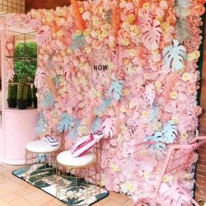 2m*2m/6,5*6,5FT 3D Simulierte Blumenwand Hintergrundwand Hochzeitsblume Simulierte Pflanzenwand Rose Seidenblume Internet Promi Schaufenster Dekoration Wand Für Fotohintergrund Ho
