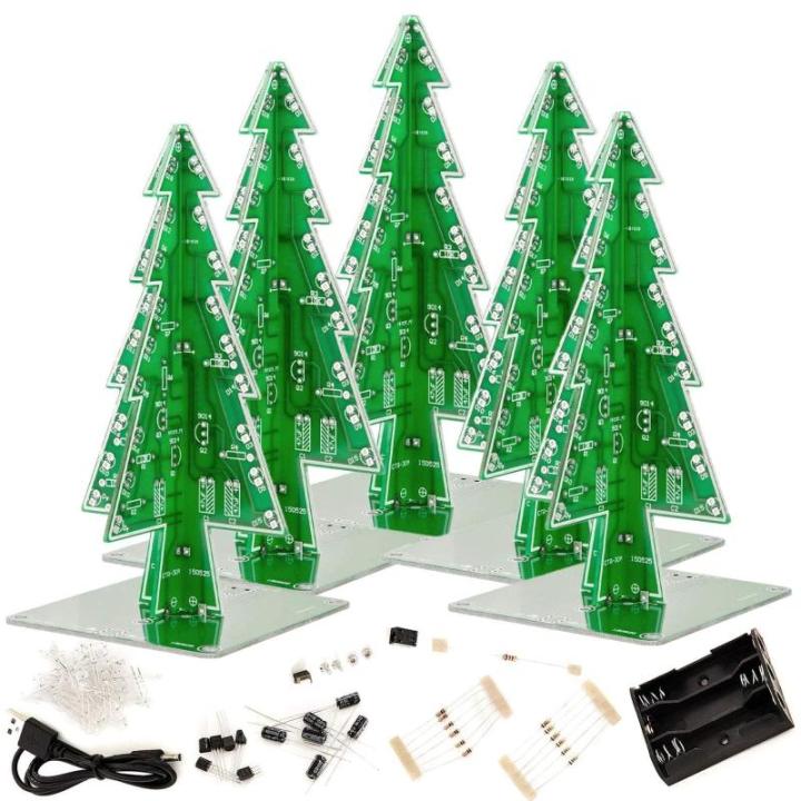 5 x DIY LED kerstboomkit om zelf te solderen Inclusief E-Book!