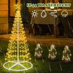Kerstboom, metalen kegelvorm, 154 leds, lichtboom, 8 modi, timer, waterdicht, kerstverlichting, buitenverlichting, kerstverlichting voor tuin, balkon, kerstdecoratie buiten, warm w