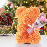 Valentijnsdag rozenbeer cadeau voor haar rozenbeer schattige teddybeer, kunstrozenbeer met rozenboeket, romantische rozen teddybeer cadeau voor Kerstmis