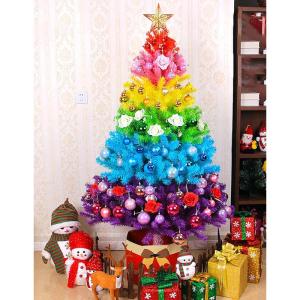 2600 PVC-Zweigspitzen, voller Tannenbaum, Weihnachtsdekoration für Veranda, Garten, Hof, bunter Weihnachtsbaum mit Ständer, 3 m großer künstlicher Regenbogen-Weihnachtsbaum (Re