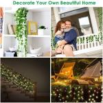 Kunstmatige klimopslinger, 12 stuks, met 90 ledlampen, klimopslinger, lichtsnoer, balkonplanten, decoratie voor bruiloft, tuin, wanddecoratie, kerstfeestdecoratie