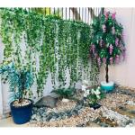 2 Stück künstliche Girlande Efeu Ranken Deko Girlande Efeugirlande, Kunst Pflanze hängen ranke für Hochzeit, Party, Zimmer, Wand,Balkon, Garten,Terrasse, Wohnung usw Deko