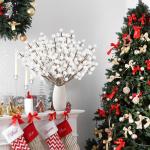 16 stuks bessendecoratie Kerstmis, kunstbessentak, kunstbessentak, witte bessentakken, decoratie voor kerstdecoratie, boeketten, woondecoratie, doe-het-zelf handwerk