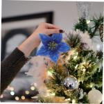 7st Künstliche Blumen Weihnachtskugeln Weihnachtsschmuck Aus Silbernem Weihnachtsstern Künstliche Weihnachtsblumenverzierung Weihnachtspicks Und Sprays Mini Mittelstücke Tür Sp