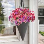 9 stuks voor buiten, 3 kleuren, UV-bestendige , weerbestendig, boeket, bloemboeket, bloemenarrangement voor tuin, balkon, raam, huis, feestdecoratie