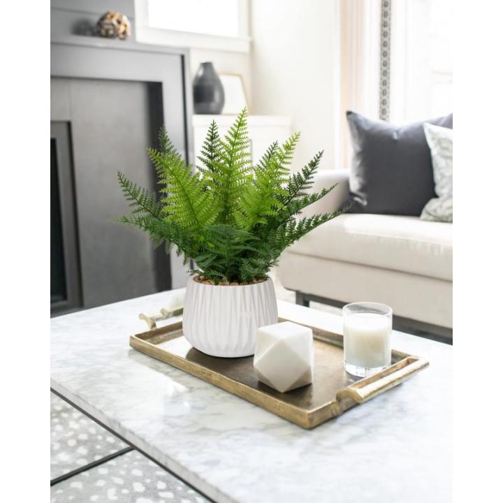 Nepplanten binnen in keramische pot 32 cm kunstmatige Boston varenplant ingemaakte decoratieve kunstmatige plant groen kamerplant faux varenbladeren voor thuiskantoor badkamer slaa